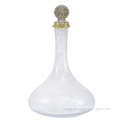 wine glass decanter with gold ball stopper
